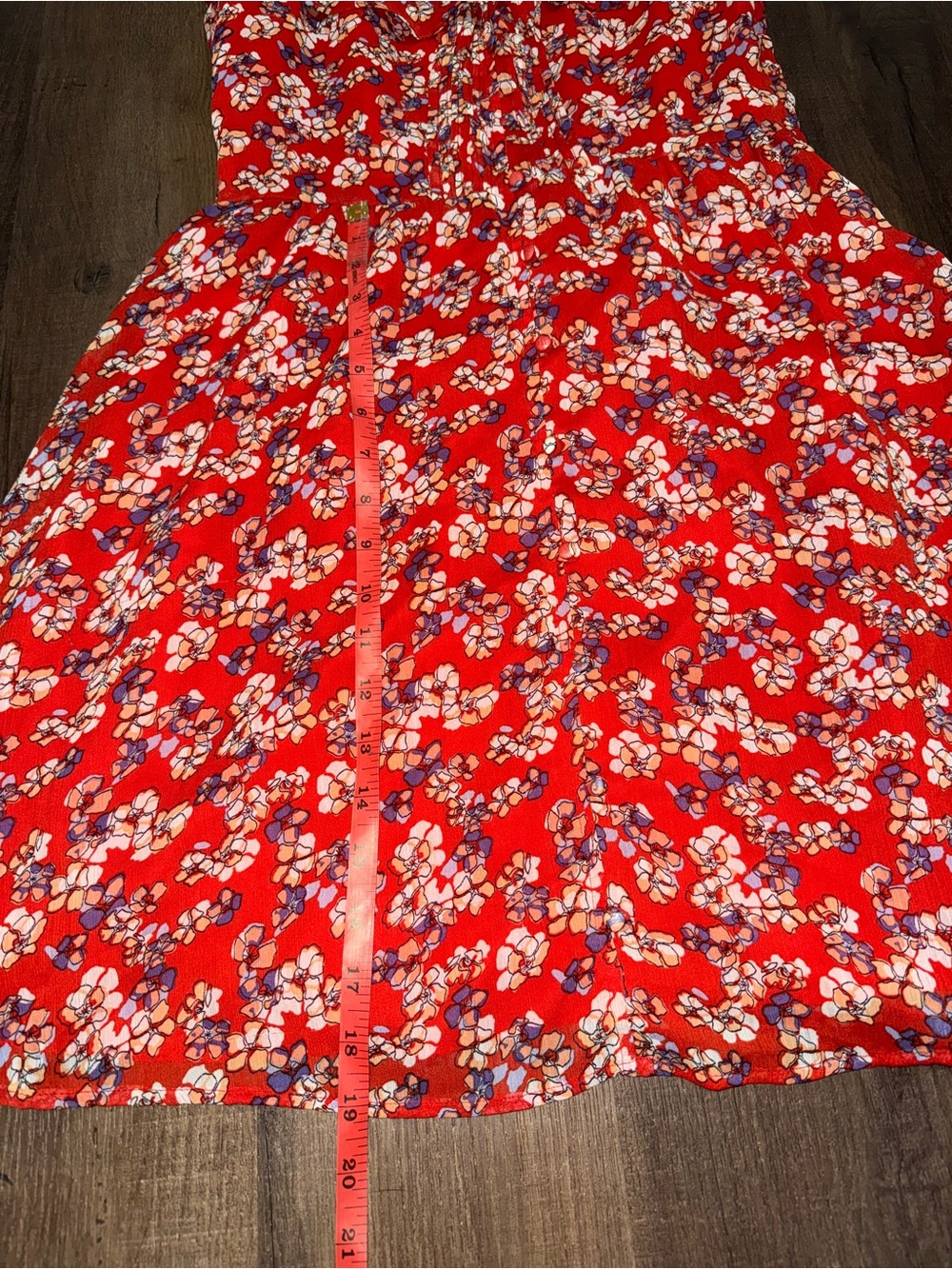 ELLE Red Floral Ruffle Mini Dress - Picture 8 of 8
